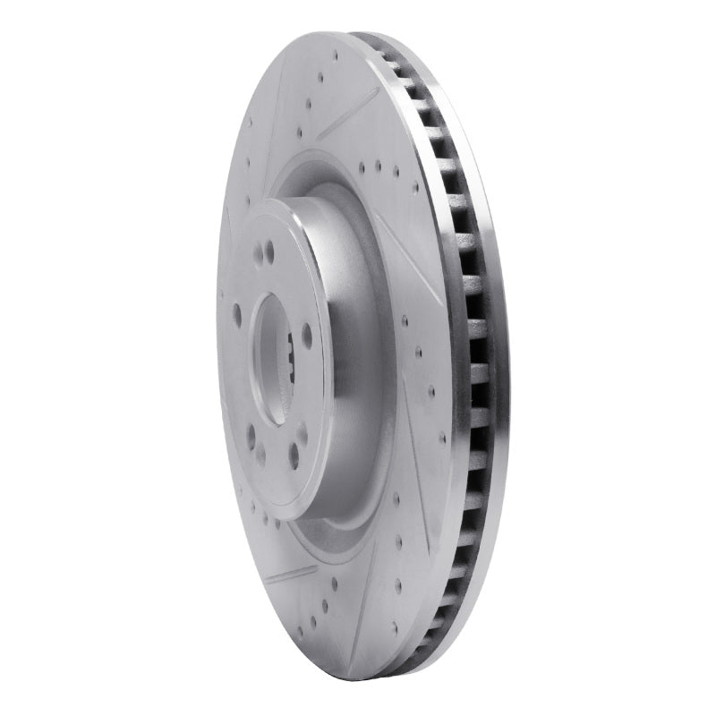DFC 18-20 Genesis G80 Front Left Drilled & Slotted Silver Brake Rotor
