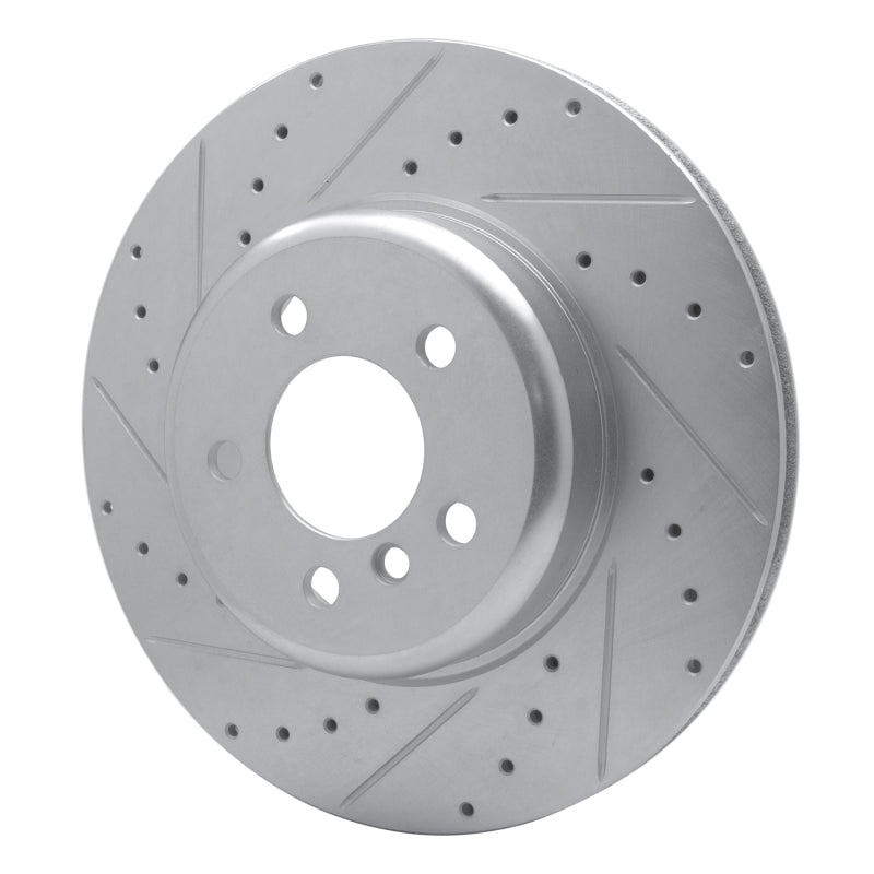 R1 10-19 BMW 640I xDrive Convertible Rear Left Drilled & Slotted Silver Brake Rotor