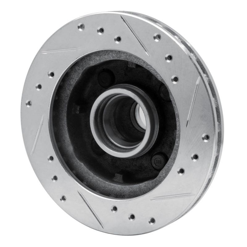 R1 79-81 Ford Mustang Front Left Drilled & Slotted Silver Brake Rotor