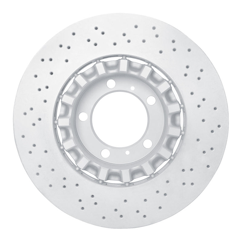 R1 17-23 Porsche 911 Left Front Drilled Carbon Alloy GeoMET Rotor