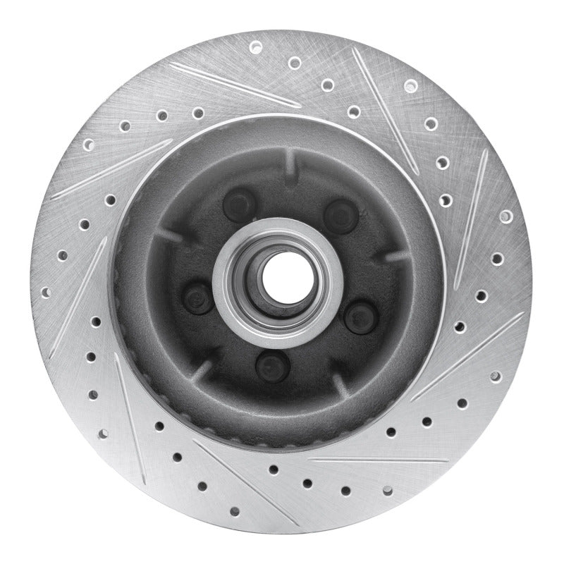 R1 71-81 Chrysler Town & Country Front Left Drilled & Slotted Silver Brake Rotor