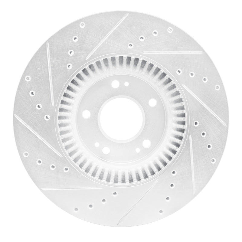 DFC 09-14 Hyundai Genesis Sedan Front Right Drilled & Slotted Silver Brake Rotor