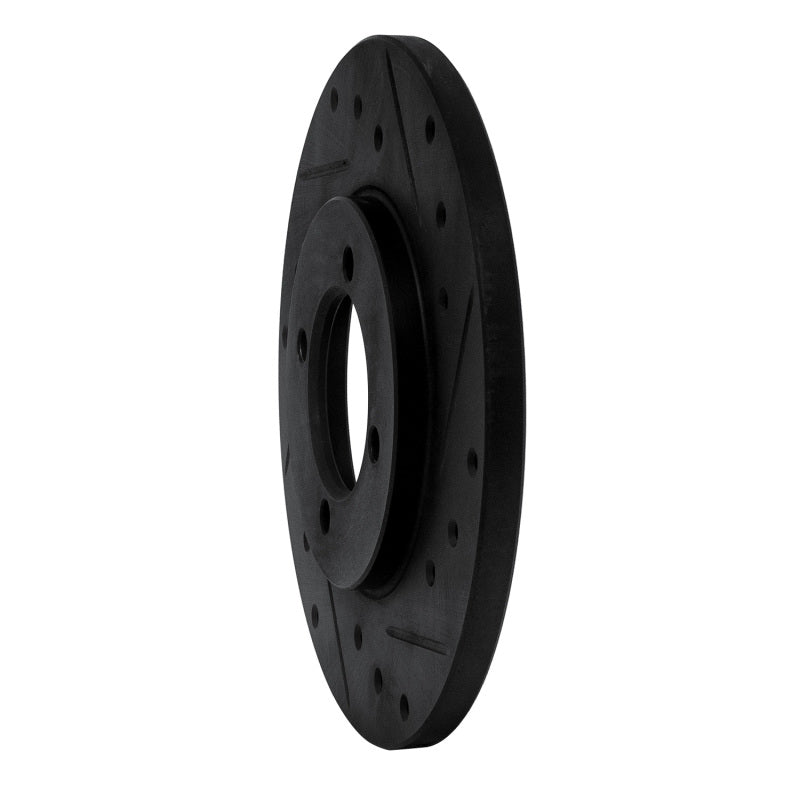 R1 80-83 Toyota Corolla (US/Canada) Front Right Drilled & Slotted Black Brake Rotor