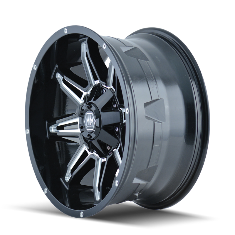 Mayhem 8090 Rampage 18x9 / 8x165.1 BP / -12mm Offset / 130.8mm Hub Gloss Black Milled Wheel