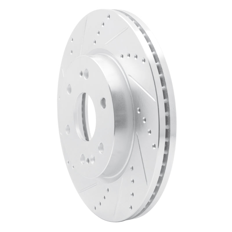 R1 2019-2026 Cadillac Vistiq Front Left Drilled & Slotted Silver Brake Rotor