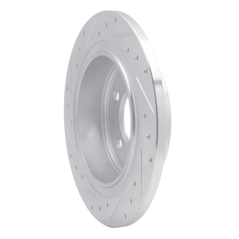 R1 04-08 Chrysler Pacifica Rear Right Drilled & Slotted Silver Brake Rotor