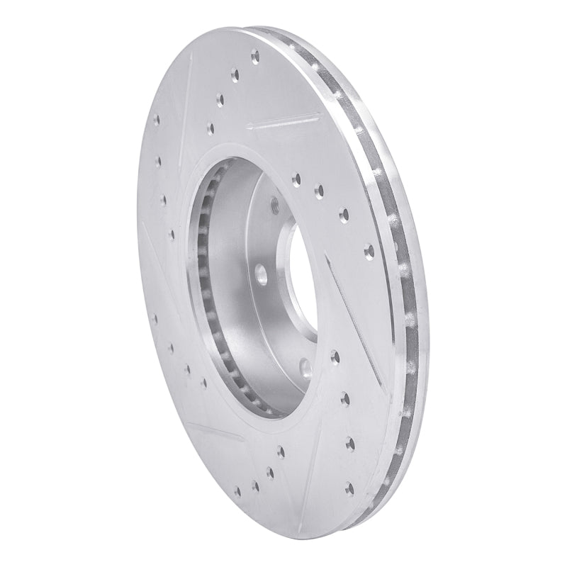 DFC 89-99 Infiniti I30 Front Right Drilled & Slotted Silver Brake Rotor