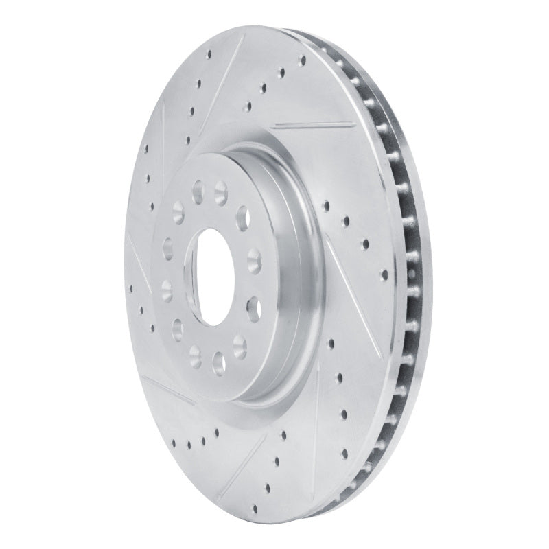 R1 17-25 Buick Enclave Front Left Drilled & Slotted Silver Brake Rotor