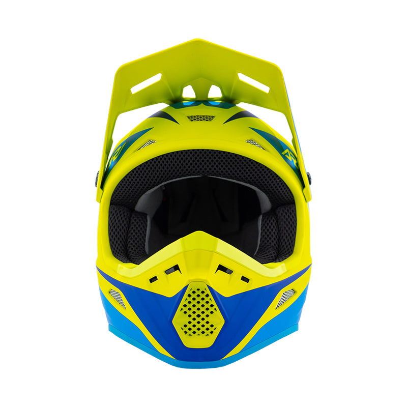 Answer 26 AR1 Mototown Helmet Matte Hyper Acid/Cyan/Dark Blue - Large