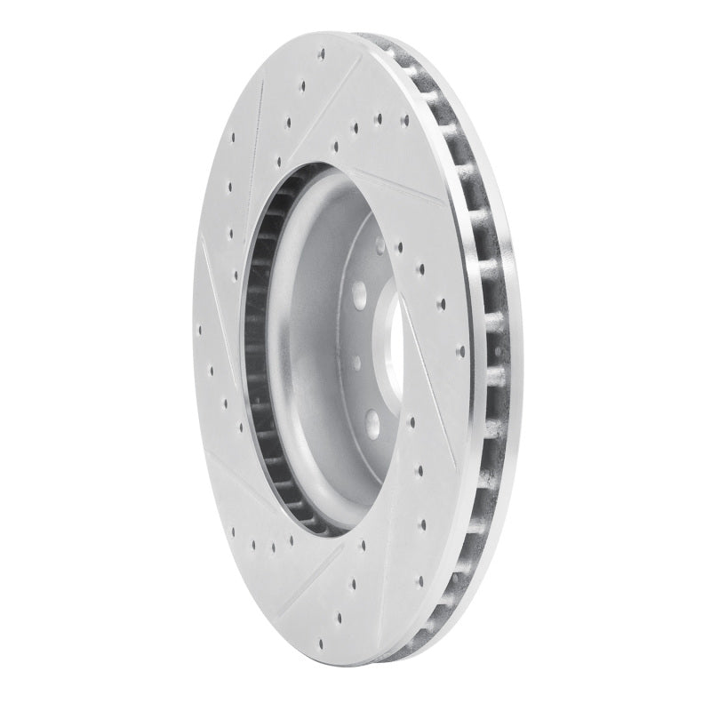 R1 16-25 Cadillac CT5 Front Right Drilled & Slotted Silver Brake Rotor