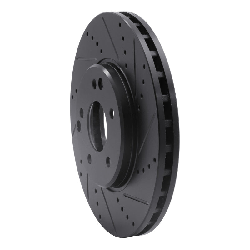 R1 96-11 Chrysler Crossfire Front Right Drilled & Slotted Black Brake Rotor