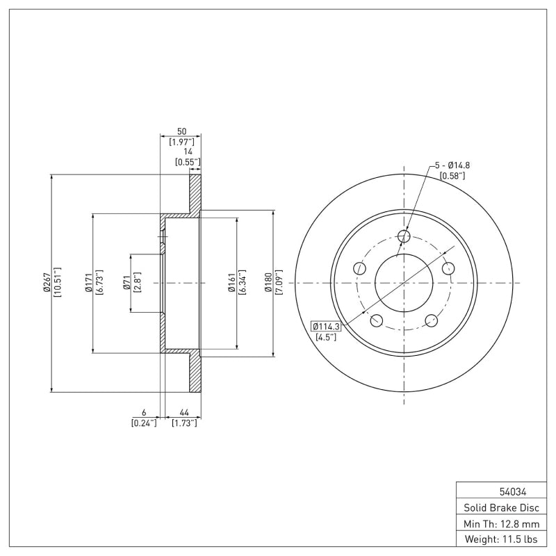 R1 1994-2004 Ford Mustang Rear Brake Rotor
