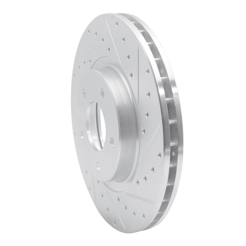 R1 98-06 Jaguar XJR Front Right Drilled & Slotted Silver Brake Rotor