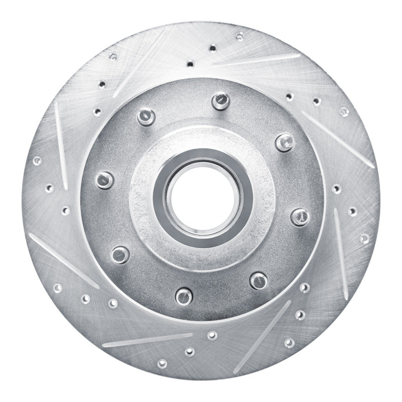 R1 80-85 Ford E-250 Econoline Front Left Drilled & Slotted Silver Brake Rotor