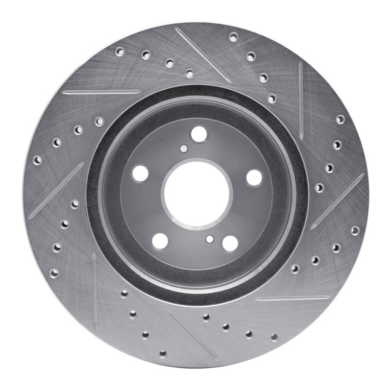 DFC 04-09 Lexus RX350 Front Left Drilled & Slotted Silver Brake Rotor