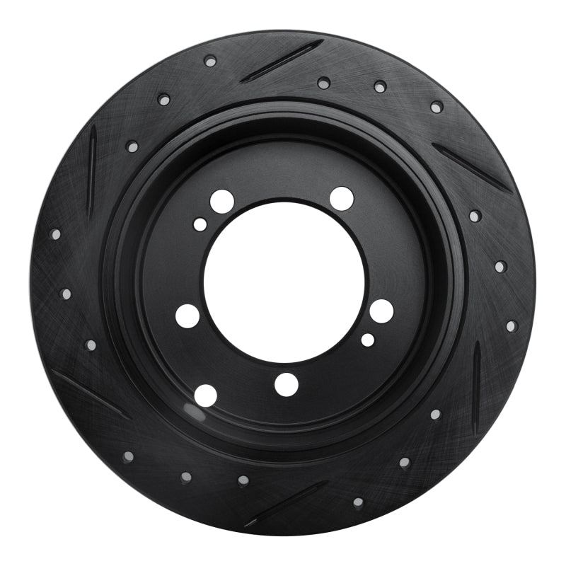 R1 94-07 Chrysler SEBRING Rear Right Drilled & Slotted Black Brake Rotor