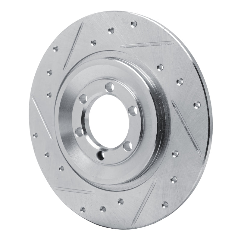 R1 81-89 Alfa Romeo GTV-6 Rear Left Drilled & Slotted Silver Brake Rotor