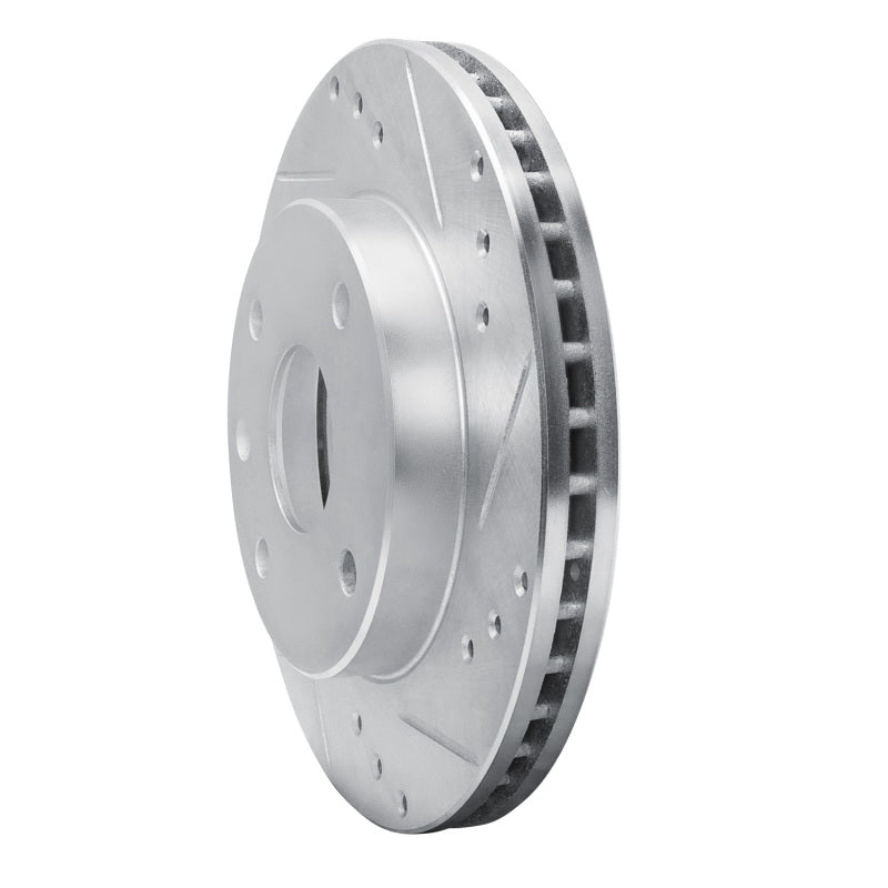 R1 86-92 Ford Taurus (Excl SHO) Rear Right Front Right Drilled & Slotted Silver Brake Rotor