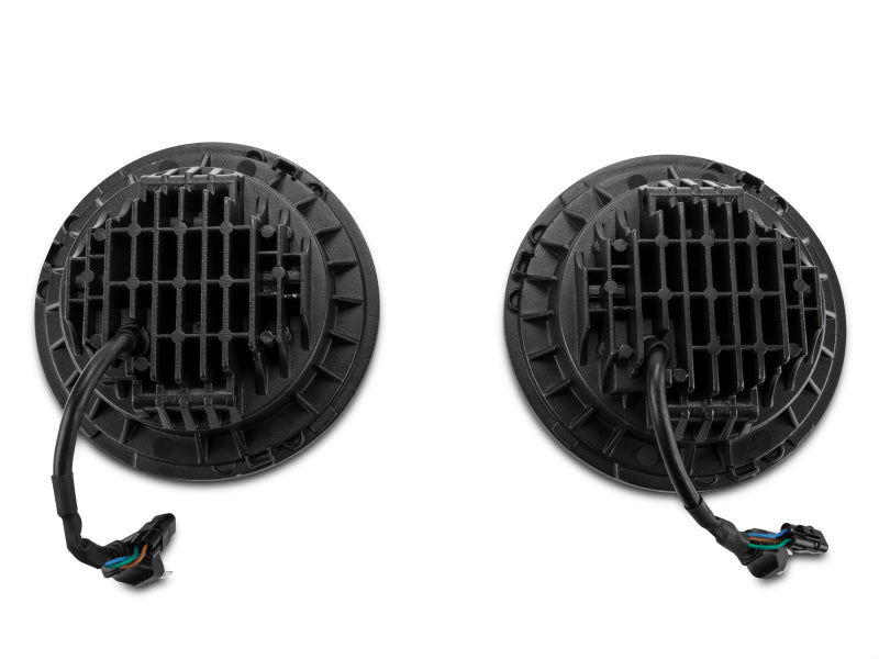 Raxiom 97-18 Jeep Wrangler TJ/JK Axial Halo Headlights w/ DRL Amber Signals- Black Hsng (Clear Lens)