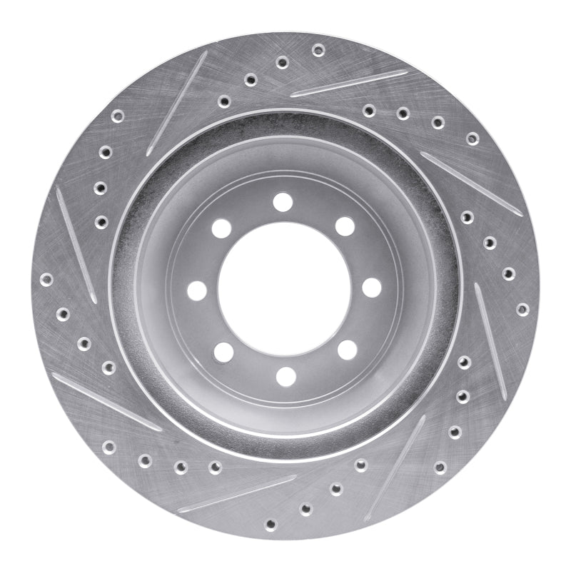 R1 75-94 Ford E-350 Econoline Front Right Drilled & Slotted Silver Brake Rotor