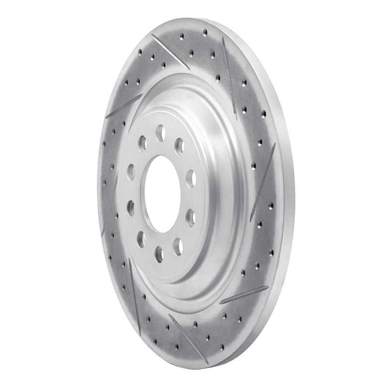R1 14-23 Jeep Cherokee Rear Right Drilled & Slotted Geo-Carbon Rotor