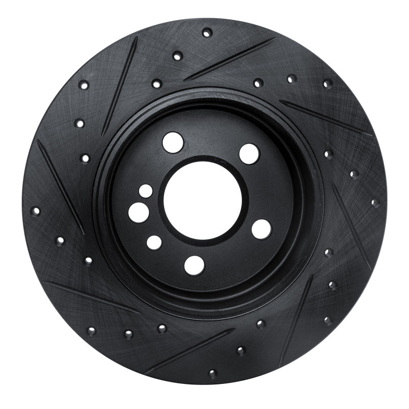R1 91-99 Mercedes-Benz S320 Rear Right Drilled & Slotted Black Brake Rotor