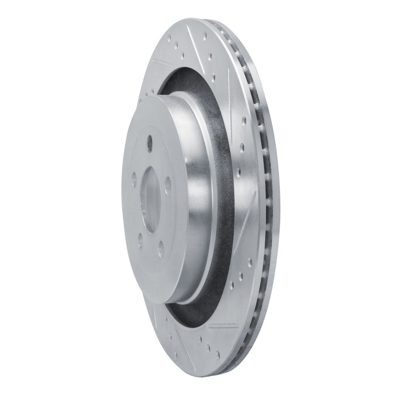 R1 2019-2024 Ford Edge Rear Right Drilled & Slotted Silver Brake Rotor