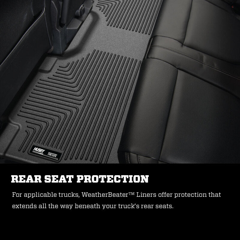 Husky Liners 2024 Toyota Tacoma CC/DC (No Hybrid) Weatherbeater Front & 2nd Seat Floor Liners - Blk