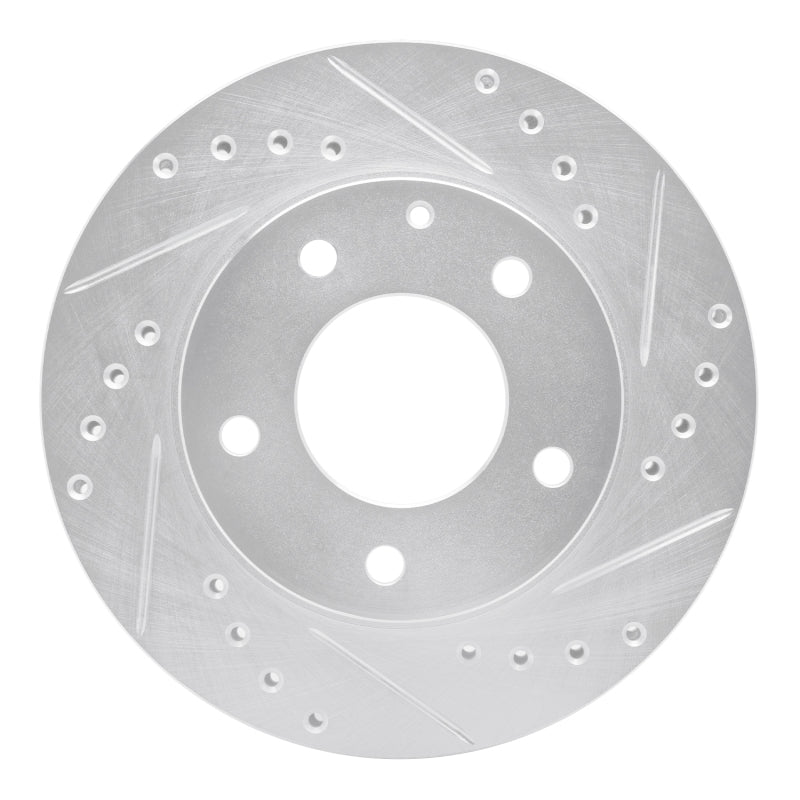 R1 93-03 Ford Probe Front Right Drilled & Slotted Silver Brake Rotor