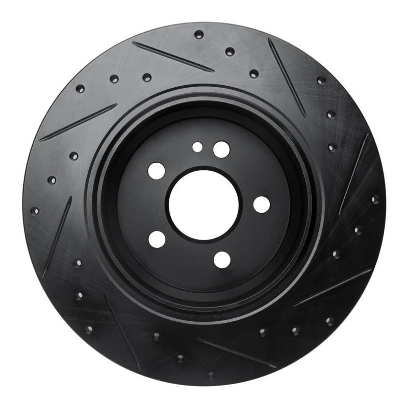 R1 00-05 Mercedes-Benz ML500 (USA/Canada) Rear Left Drilled & Slotted Black Brake Rotor