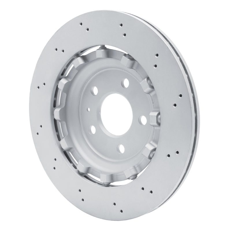 R1 13-15 Audi RS5 Rear Drilled Carbon Alloy GeoMET Rotor