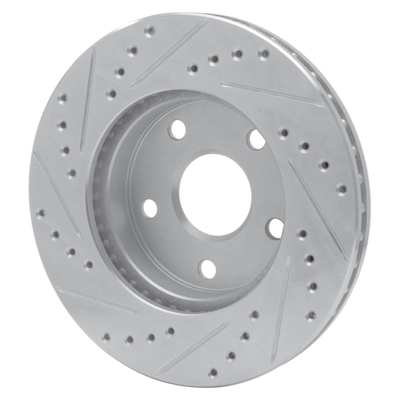 DFC 91-96 Toyota Previa Front Right Drilled & Slotted Silver Brake Rotor