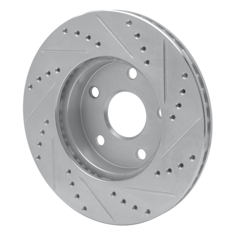 DFC 91-97 Toyota Previa Front Left Drilled & Slotted Silver Brake Rotor