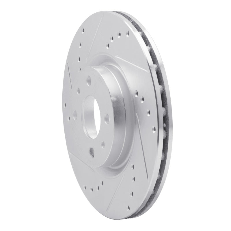 DFC 12-19 Fiat 500E Front Left Drilled & Slotted Silver Brake Rotor