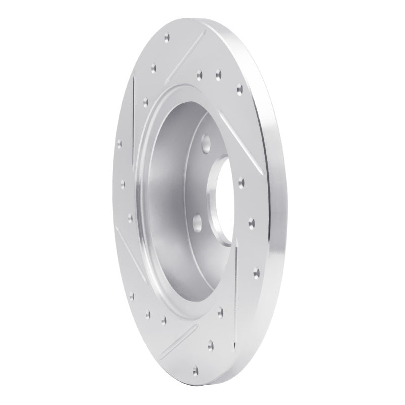 R1 04-12 Chevrolet Malibu Rear Right Drilled & Slotted Silver Brake Rotor