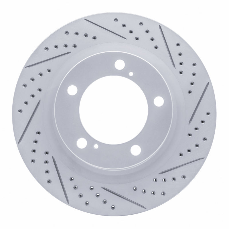 R1 07-22 Lexus LX570 Front Right Drilled & Slotted Geo-Carbon Rotor
