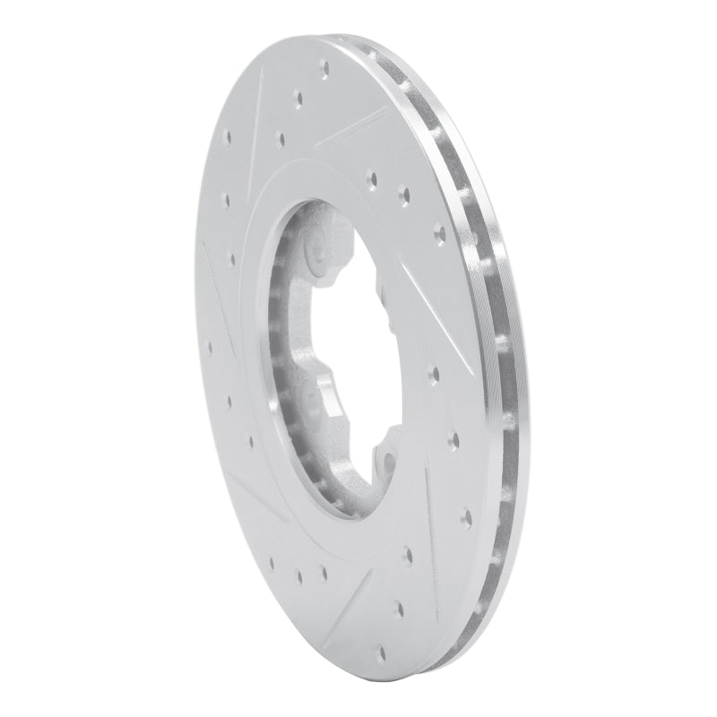 R1 81-88 Nissan Maxima Front Right Drilled & Slotted Silver Brake Rotor