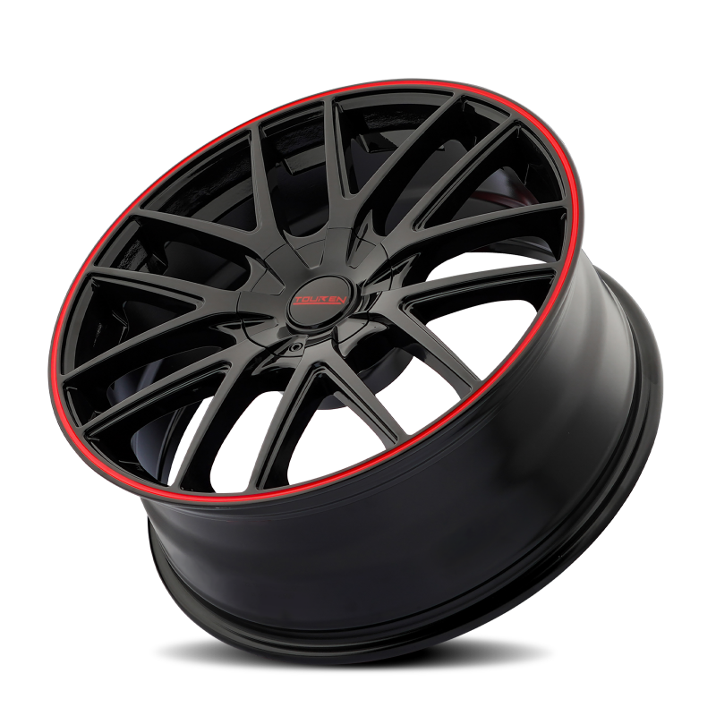 Touren 3260 TR60 17x7.5 / 5x100/114.3 BP / 42mm Offset / 72.62mm Hub Gloss Black w/ Red Ring Wheel