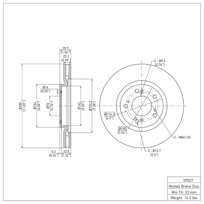R1 00-09 Honda S2000 Front Brake Rotor