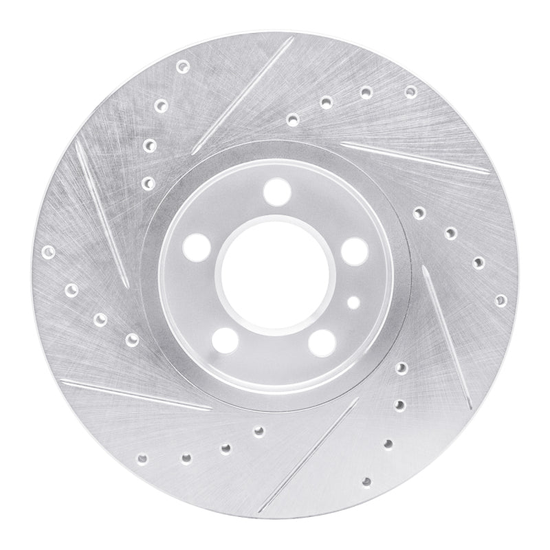 R1 96-98 Volkswagen Passat (USA/Canada) Front Right Drilled & Slotted Silver Brake Rotor
