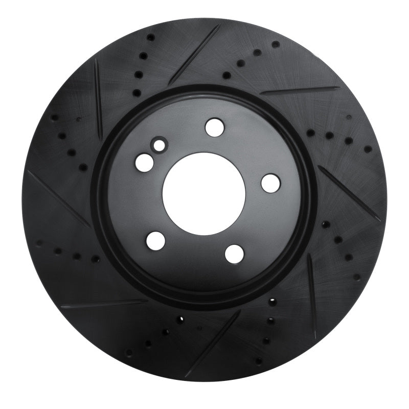 R1 16-23 Mercedes-Benz GLC250 (South America) Rear Left Drilled & Slotted Black Brake Rotor
