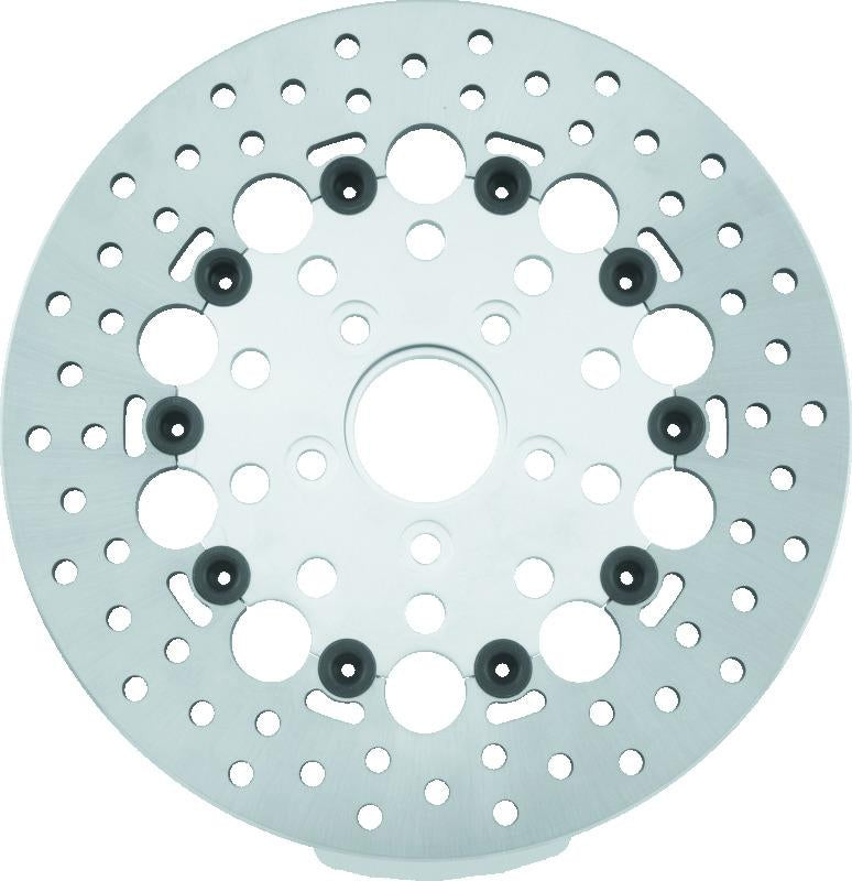 Twin Power 84-17 Big Twin Exc 08-17 FLH FLT Rear 11.5 Floating Rotor Silver Holes