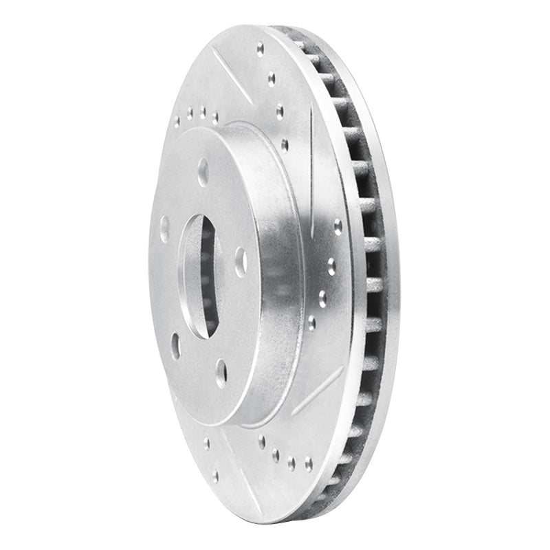 R1 86-92 Ford Taurus SHO Front Right Drilled & Slotted Silver Brake Rotor