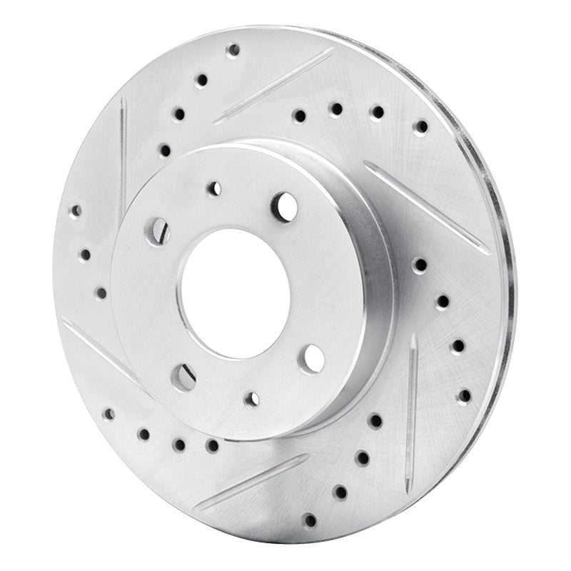 R1 88-06 Nissan Sentra Front Left Drilled & Slotted Silver Brake Rotor