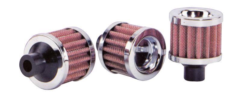 Vibrant Crankcase Breather Filter w/ Chrome Cap 1.25in 32mm Inlet ID