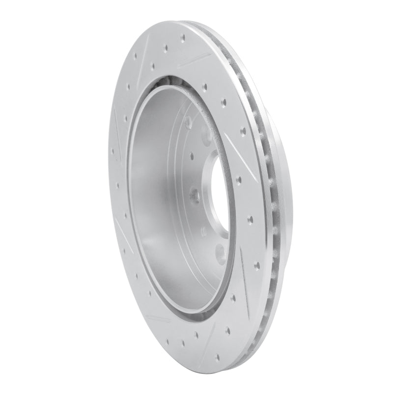 R1 07-12 Ford Edge Rear Right Drilled & Slotted Silver Brake Rotor