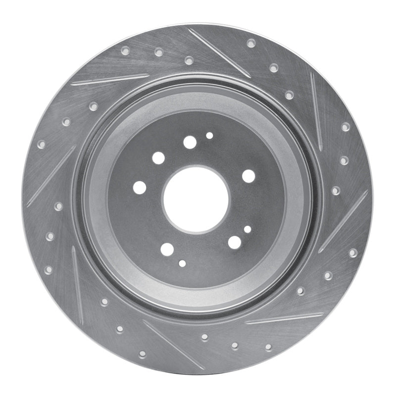 R1 14-16 Acura MDX Rear Left Drilled & Slotted Silver Brake Rotor