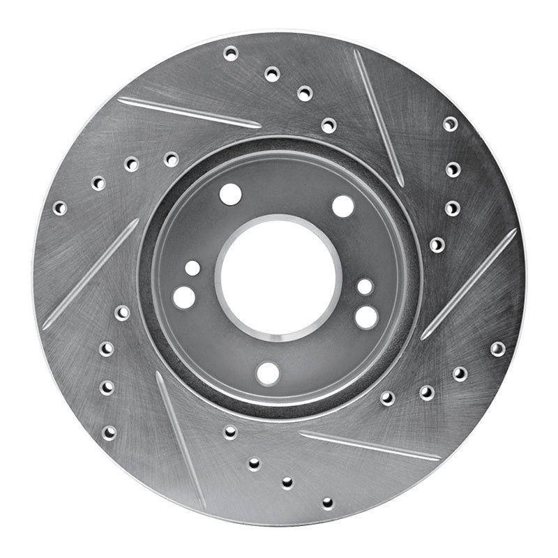 DFC 820090 Nissan 300ZX Front Left Drilled & Slotted Silver Brake Rotor