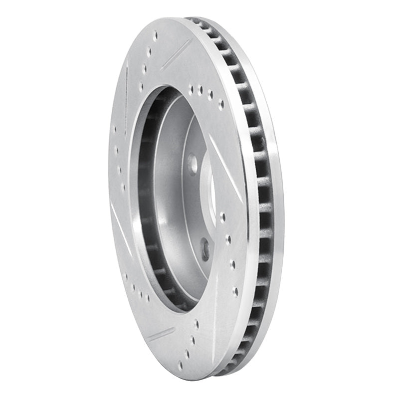 R1 83-96 Buick Reatta Front Right Drilled & Slotted Silver Brake Rotor