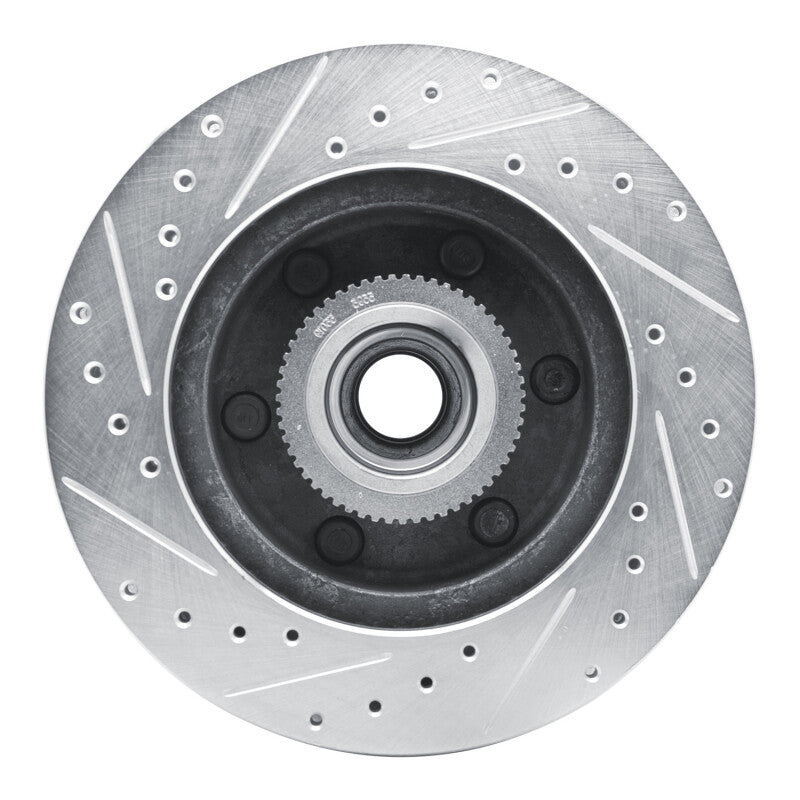 R1 94-02 Chevrolet Express 2500 Front Right Drilled & Slotted Silver Brake Rotor